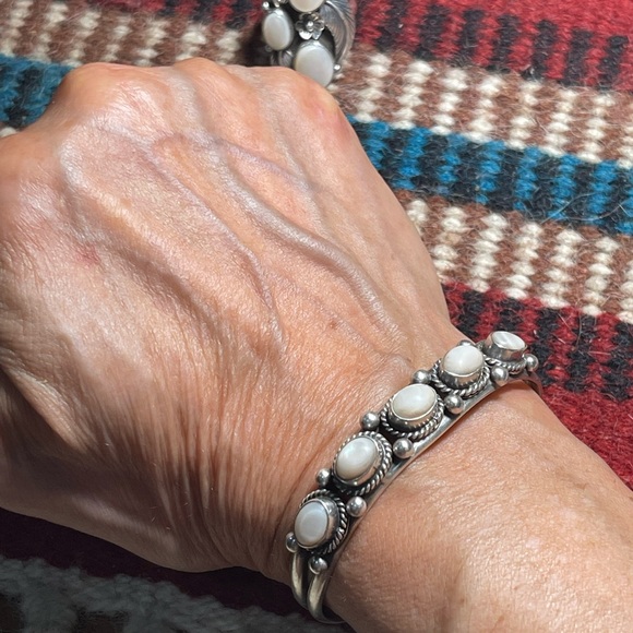 SOLD …Navajo MOP Sterling Cuff - Picture 2 of 5